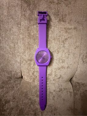 adidas Purple Silicone Sport Watch - Monochrome Design